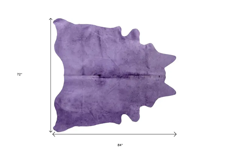 6' X 7' Purple Cowhide Area Rug