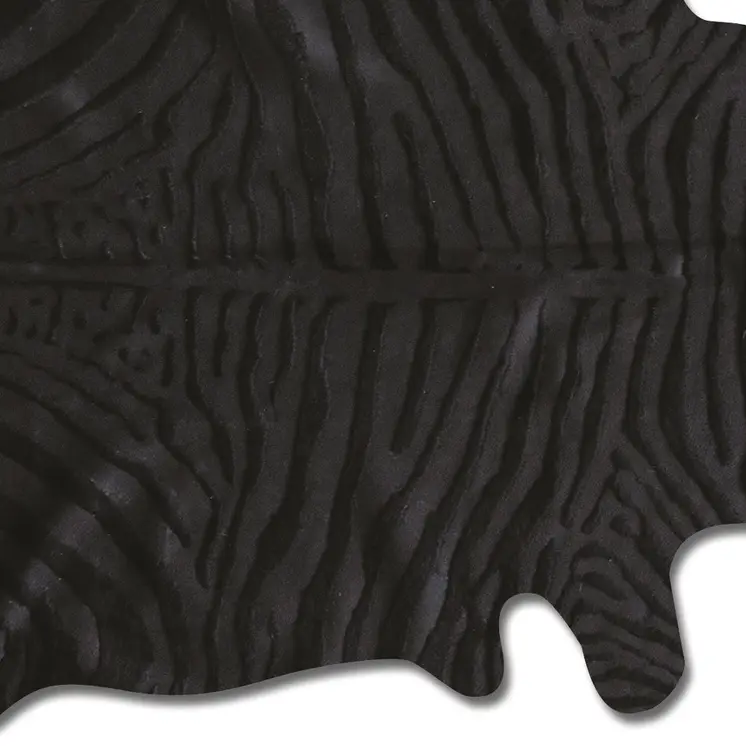 6' X 7' Black Cowhide Handmade Area Rug