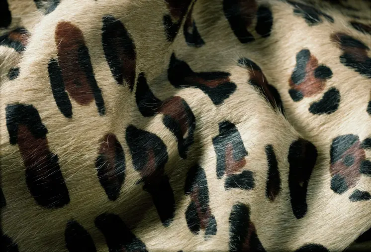 6' X 7' Brown And Black Cowhide Leopard Print Area Rug