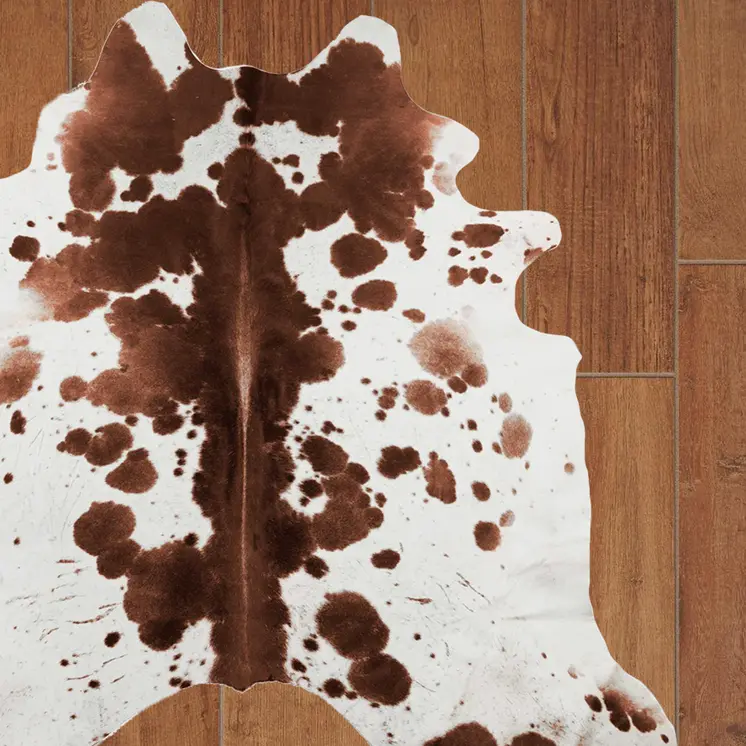 6' X 7' White Cowhide Cowhide Print Area Rug