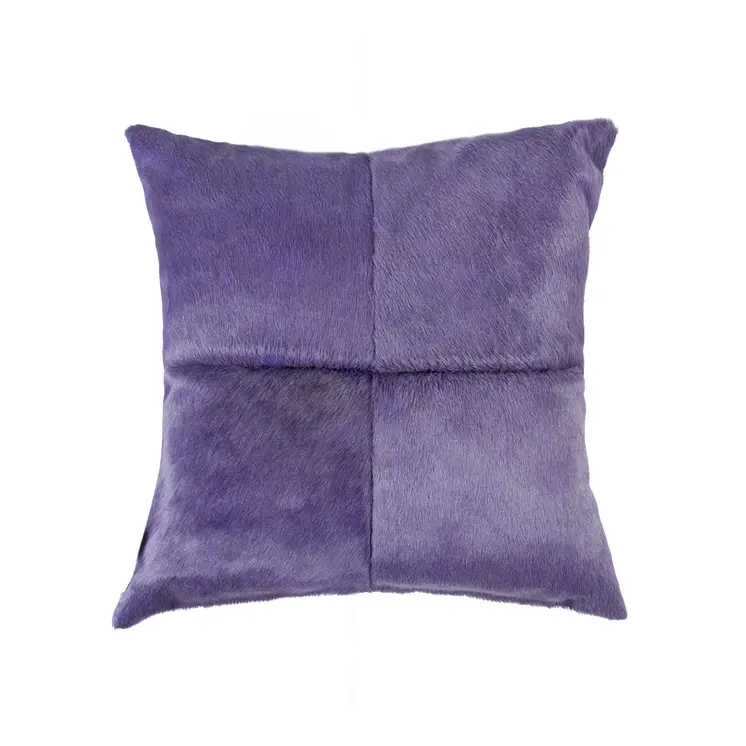 18" Purple Cowhide Throw Pillow