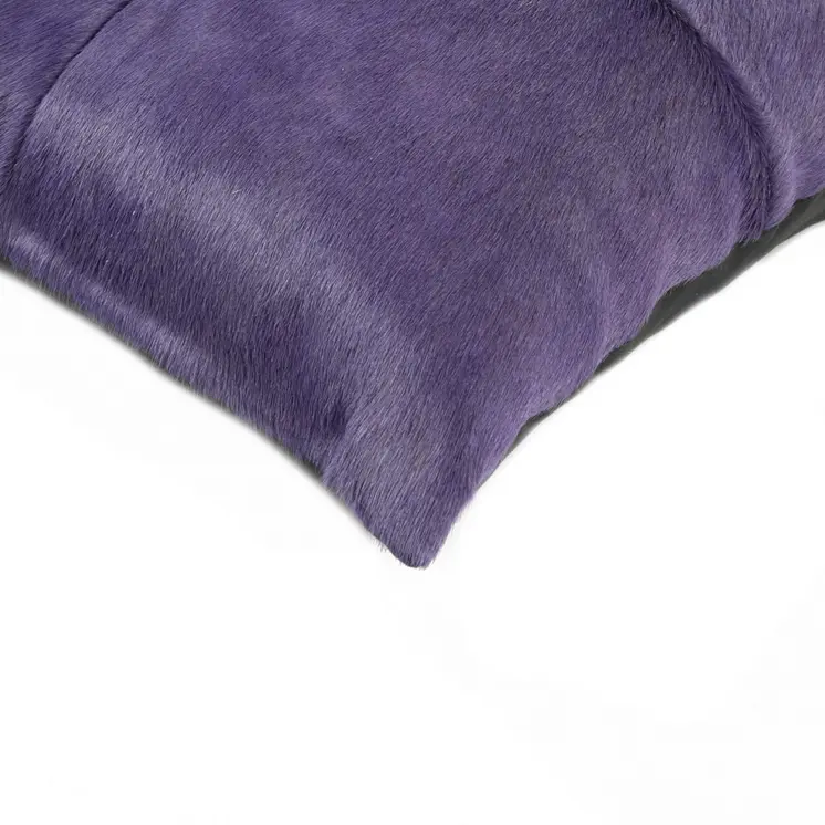 18" Purple Cowhide Throw Pillow