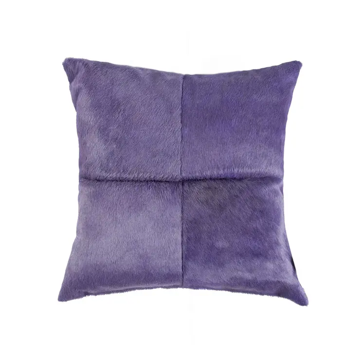 18" Purple Cowhide Throw Pillow