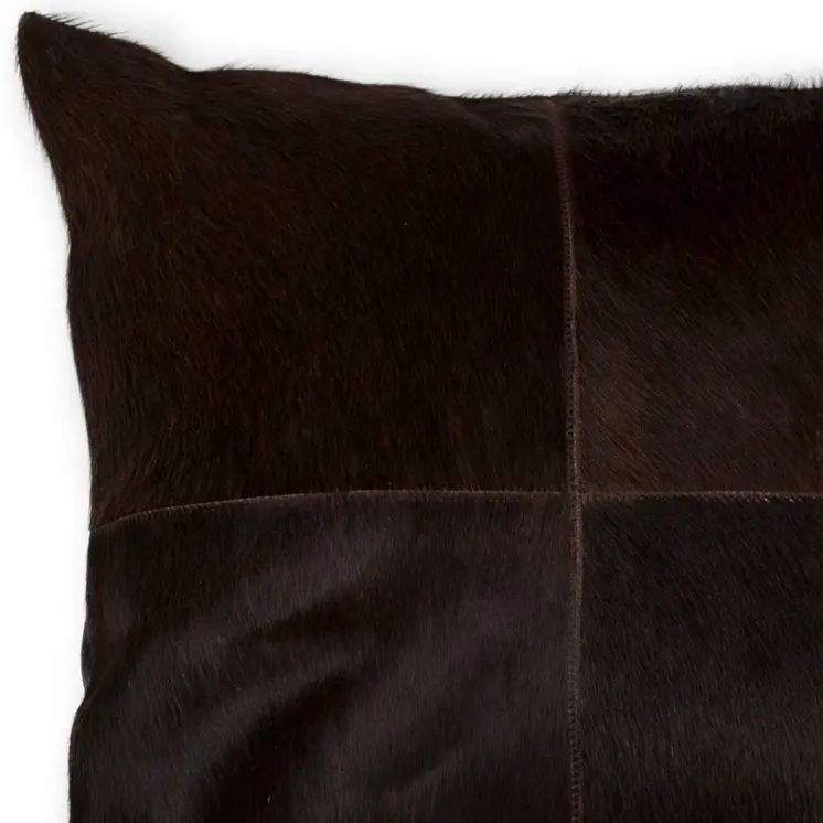18" Chocolate Brown Cowhide Throw Pillow