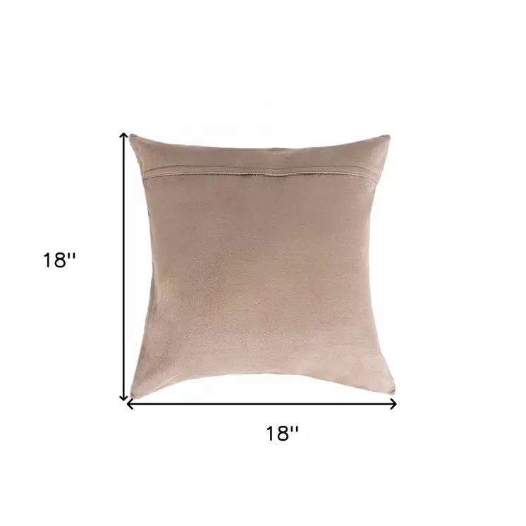 18" Chocolate Cowhide Throw Pillow