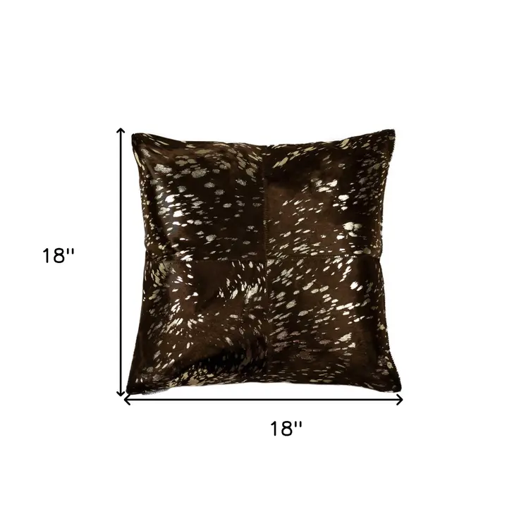 18" X 18" X 5" Gold And Chocolate Quattro  Pillow