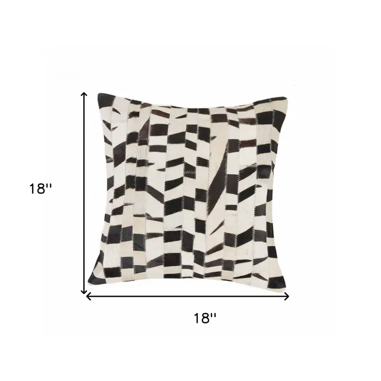 18" X 18" Zebra Cowhide Pillow