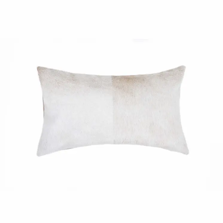 12" X 20" Natural Cowhide Lumbar Throw Pillow