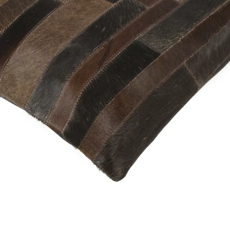 Set of Two 18" Chocolate Cowhide Throw Pillows