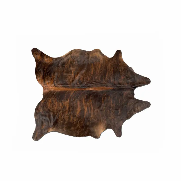 6' X 7' Brown And Black Cowhide Cowhide Print Area Rug