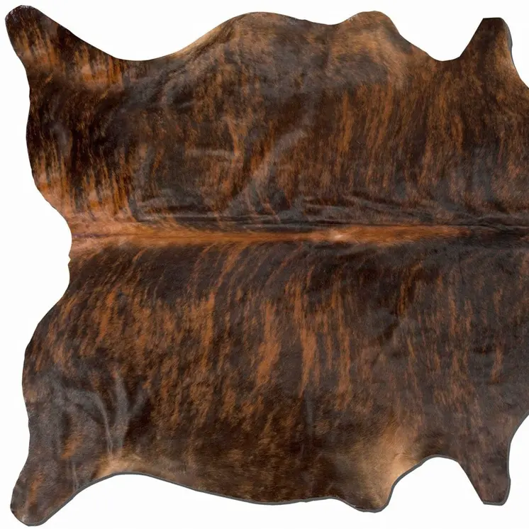 6' X 7' Brown And Black Cowhide Cowhide Print Area Rug