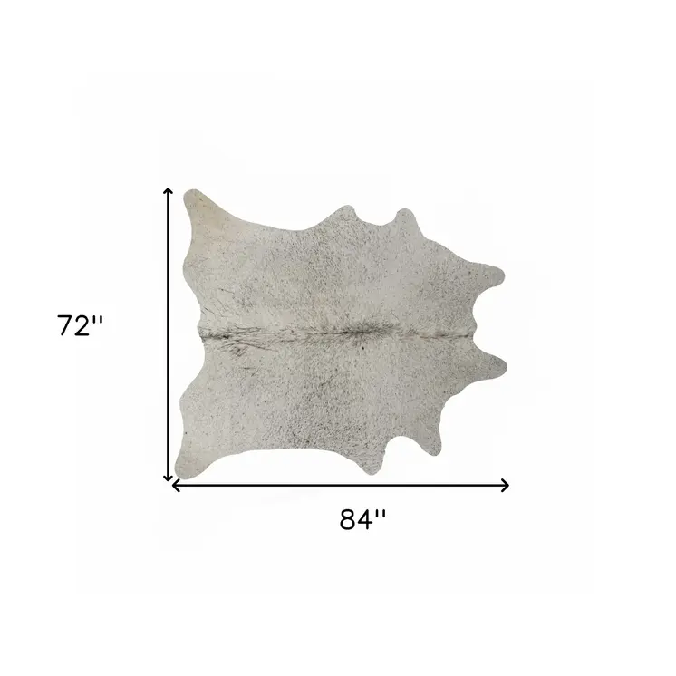 6' X 7' Gray Cowhide Hand Tufted Area Rug