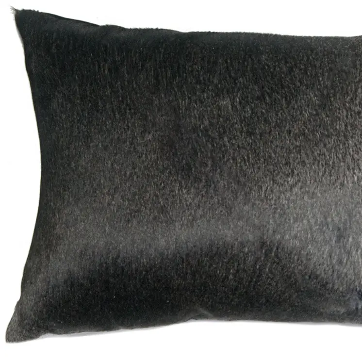 12 X 20 Gray And White Cowhide Throw Pillow