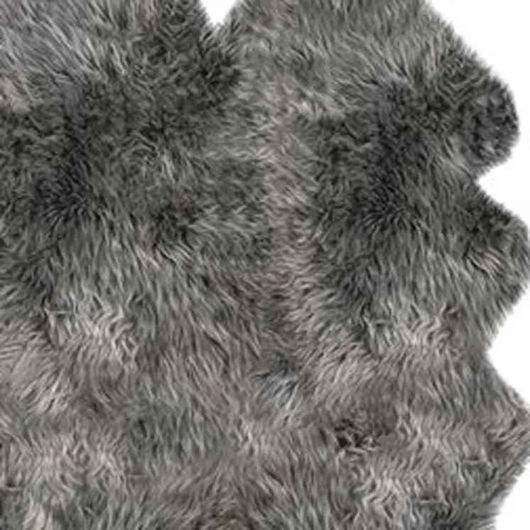 4' X 6' Gray Genuine Sheepskin Handmade Area Rug