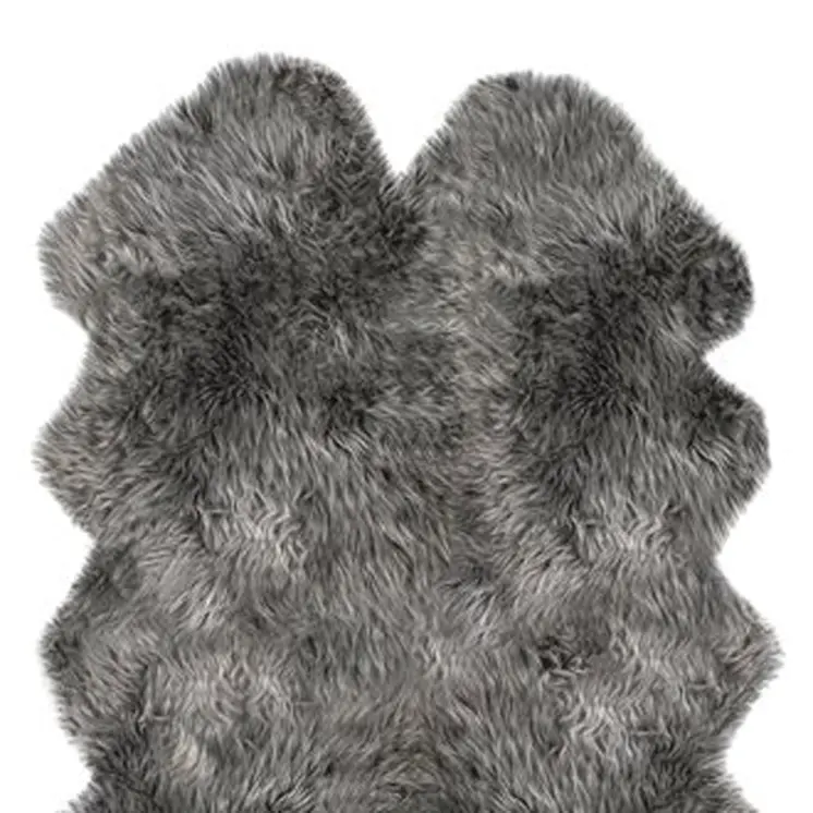 4' X 6' Gray Genuine Sheepskin Handmade Area Rug