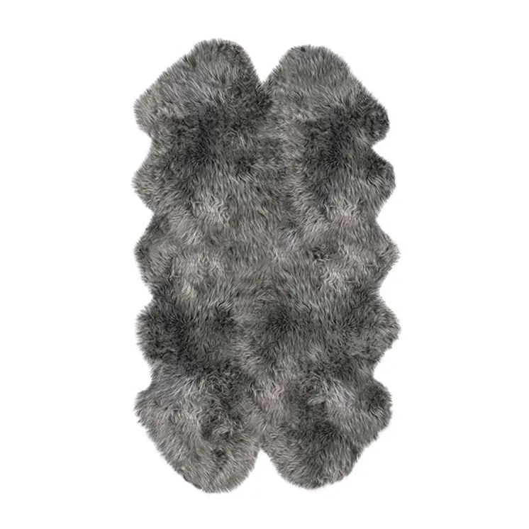 4' X 6' Gray Genuine Sheepskin Handmade Area Rug