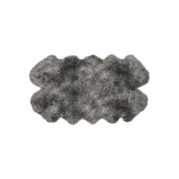 4' X 6' Gray Genuine Sheepskin Handmade Area Rug