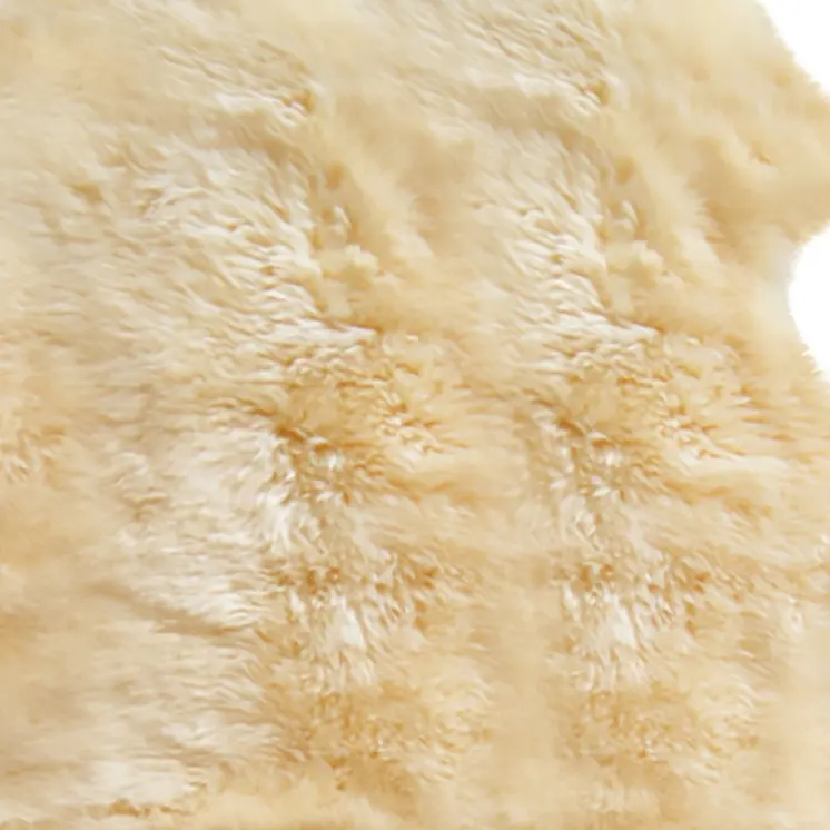 4' X 6' Gold Genuine Sheepskin Animal Print Shag Area Rug