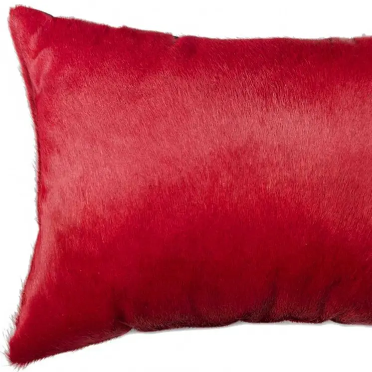 12" X 20" X 5" Wine Cowhide  Pillow
