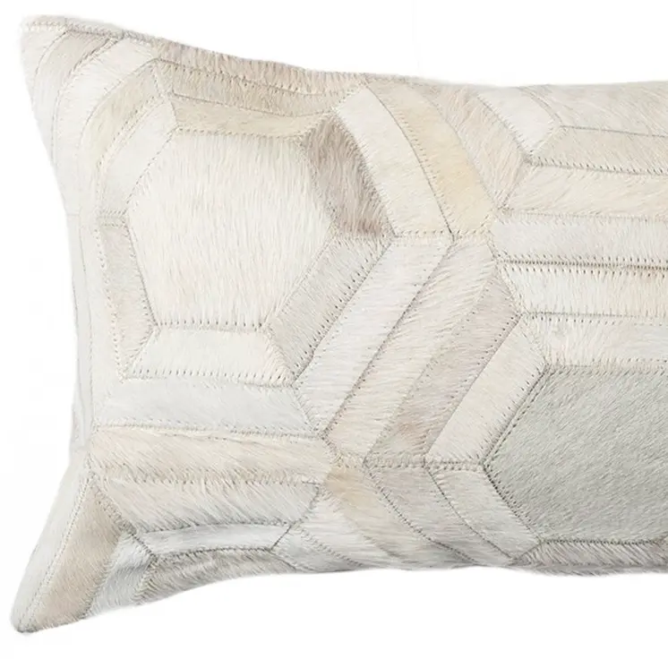12 X 20 Black And White Cowhide Throw Pillow