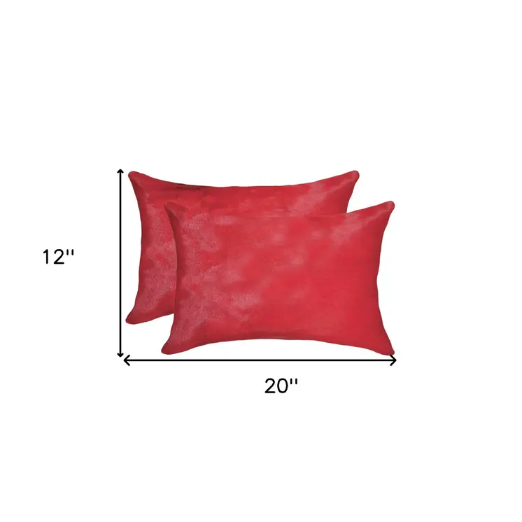 12" X 20" X 5" Firecracker Cowhide  Pillow 2 Pack