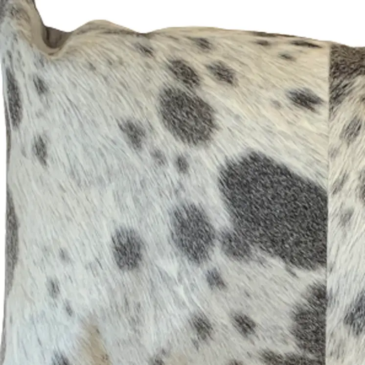 Set Of 2 Gray And White Natural Cowhide Pillows