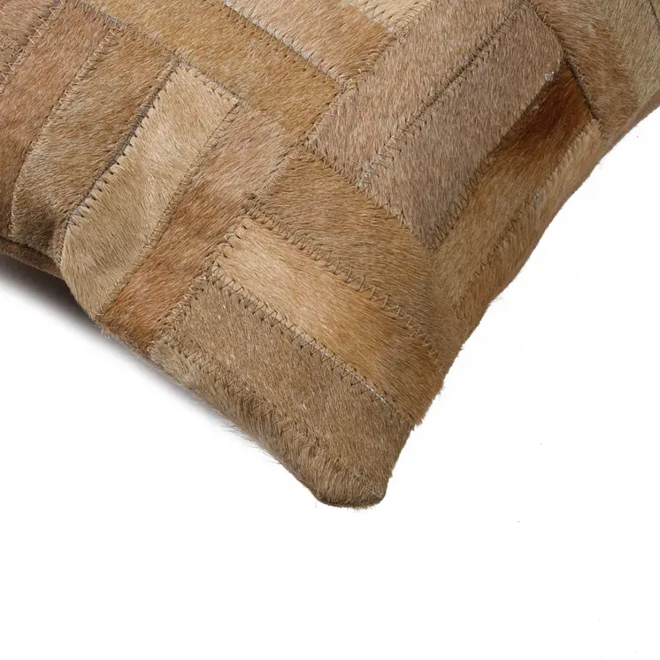12" X 20" Natural Cowhide Throw Pillow