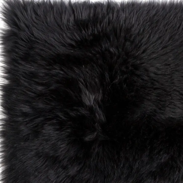 17" X 17" Black Sheepskin Solid Color Chair Pad