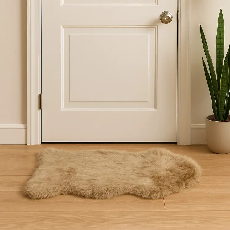 2' X 3' Tan Shag Area Rug