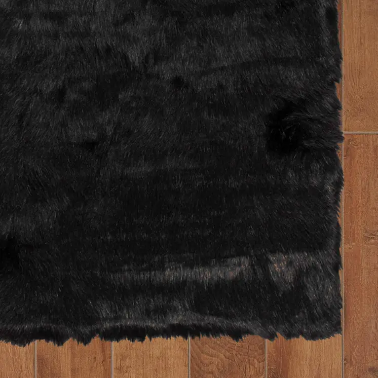3' X 5' Black Shag Area Rug
