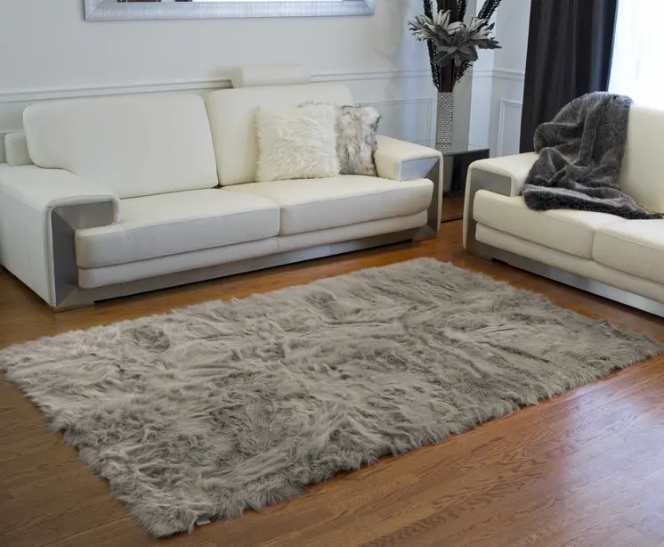 5' X 8' Gray Shag Area Rug