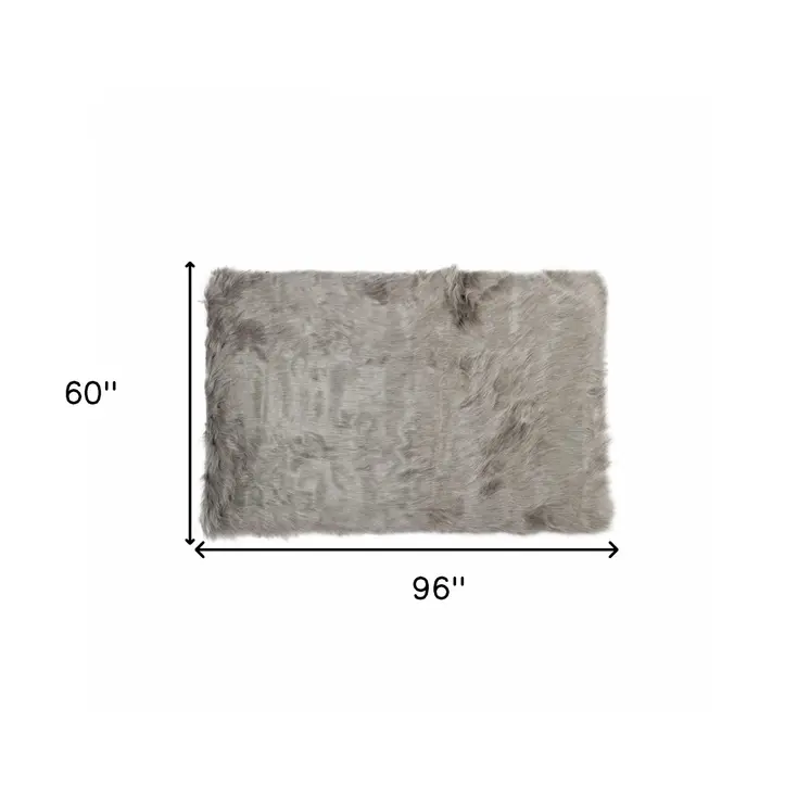 5' X 8' Gray Shag Area Rug