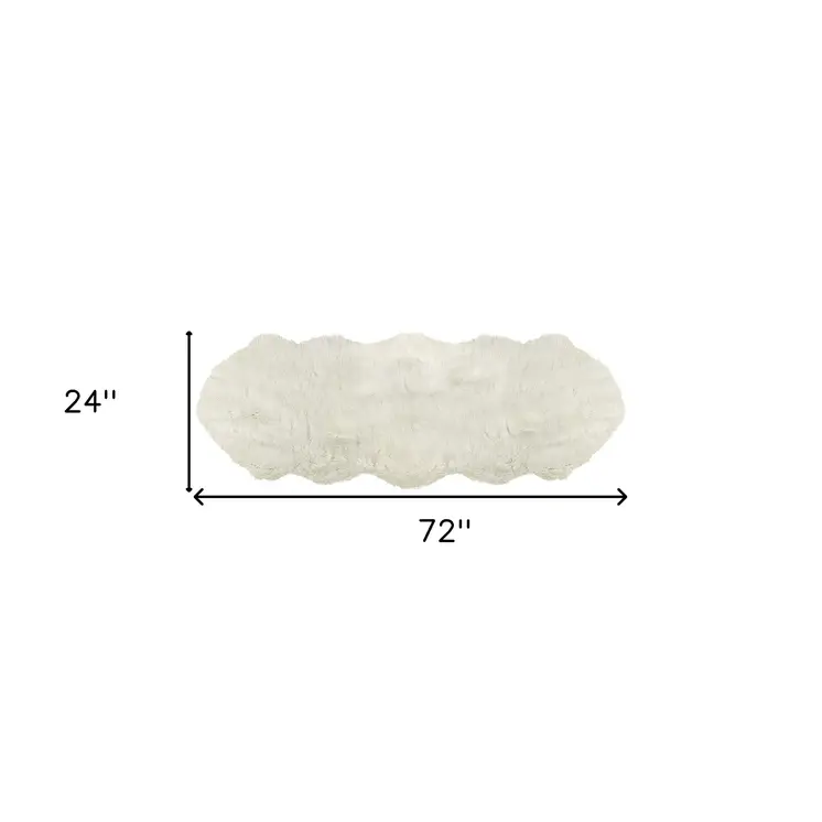 6' Off White Faux Sheepskin Area Rug