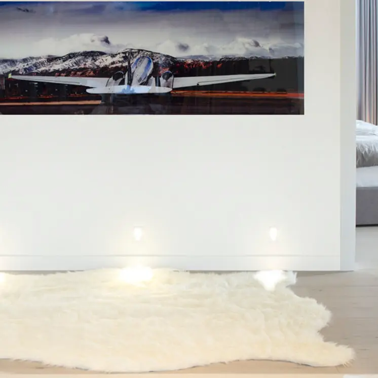 5' X 6' Off White Animal Print Shag Area Rug