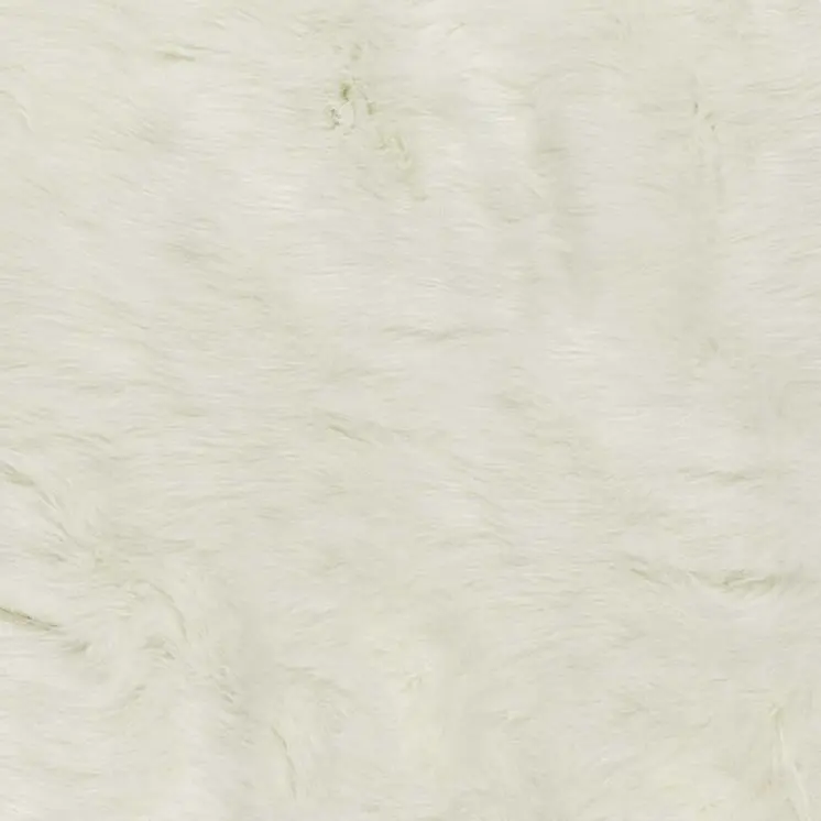 5' X 8' Off White Faux Fur Hand Knotted Washable Area Rug