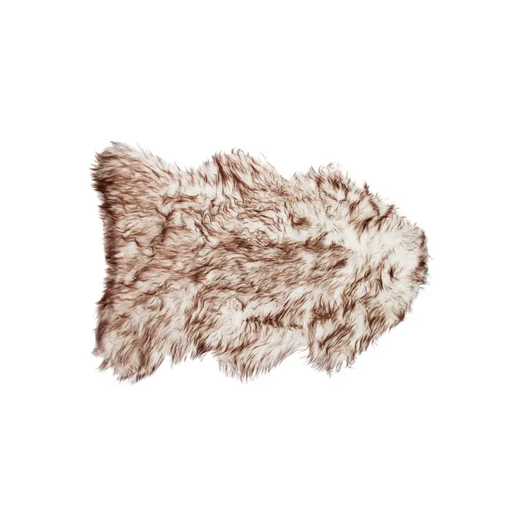 2' X 3' Brown And White Shag Area Rug