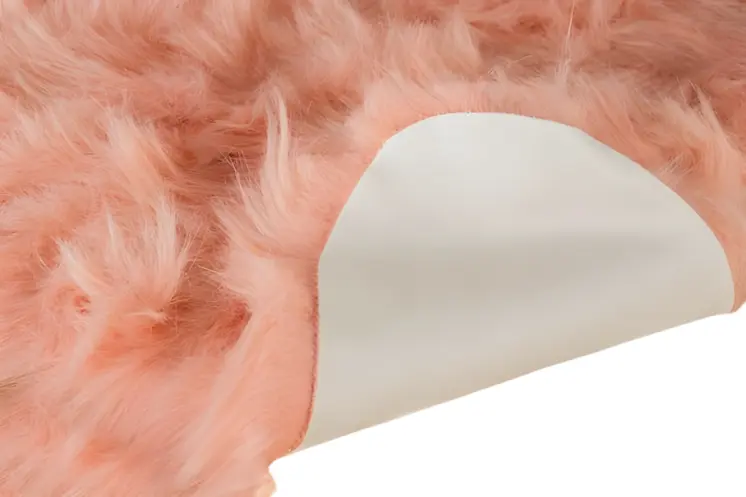 2' X 3' Dusty Rose Faux Sheepskin Washable Area Rug