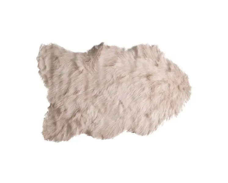 2' X 3' Taupe Faux Sheepskin Washable Area Rug