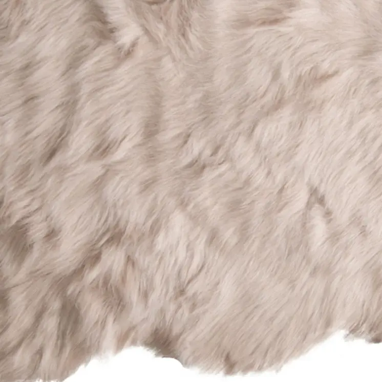 2' X 3' Taupe Faux Sheepskin Washable Area Rug