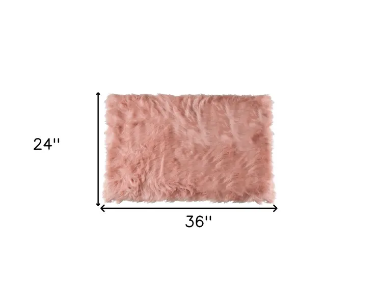 2' X 3' Dusty Rose Shag Area Rug