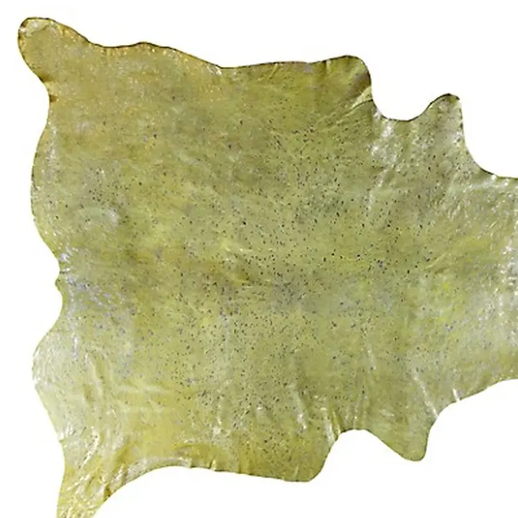 6' X 7' Lime Green Cowhide Cowhide Print Area Rug