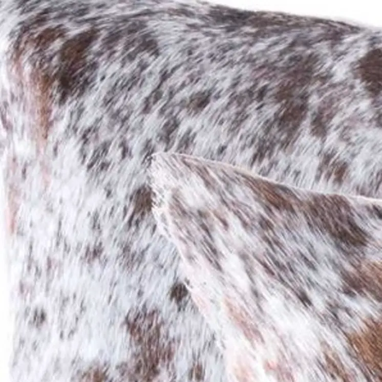 12" X 20" X 5" Salt And Pepper White And Brown Cowhide  Pillow 2 Pack