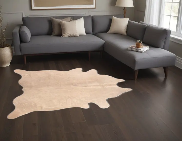 5' X 7' Natural Cowhide Area Rug