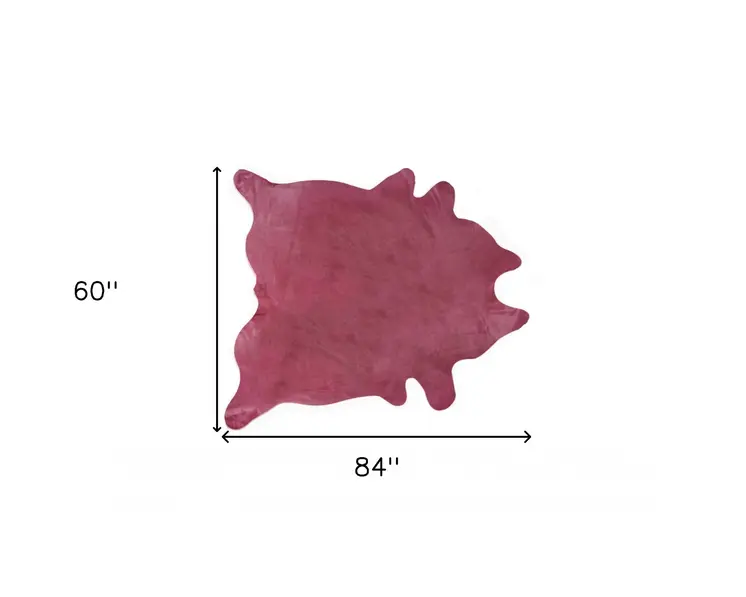 5' X 7' Fuchsia Cowhide Area Rug