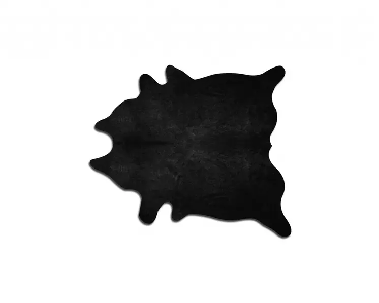 5' X 7' Black Cowhide Area Rug