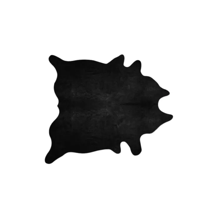 5' X 7' Black Cowhide Area Rug