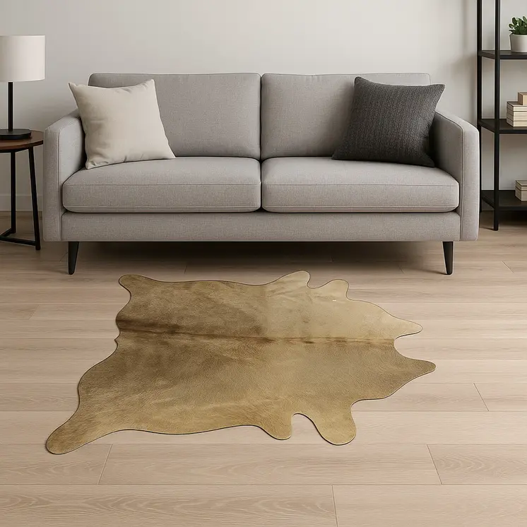 5' X 7' Taupe Cowhide Cowhide Print Area Rug