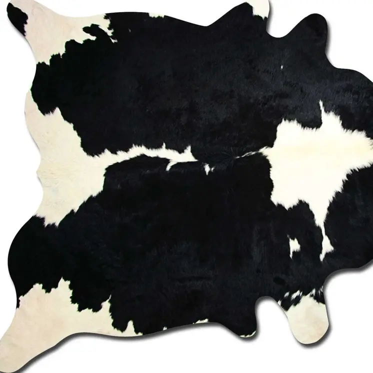 5' X 7' Black And White Cowhide Area Rug