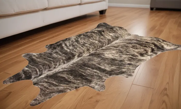 5' X 7' Brown And Black Cowhide Area Rug