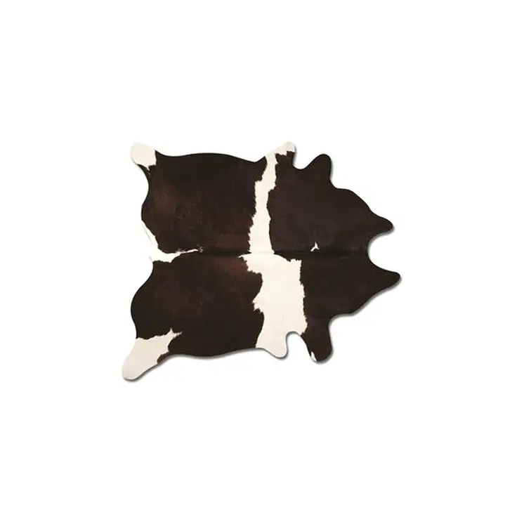 5' X 7' Brown And White Cowhide Cowhide Print Area Rug